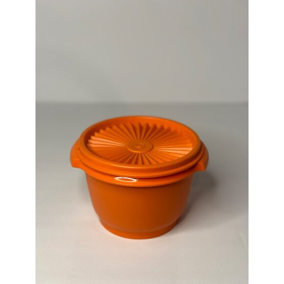 VTG Tupperware Harvest Orange Condiment Bowl #886-17 | Retro Kitchen Storage USA - Picture 2 of 5